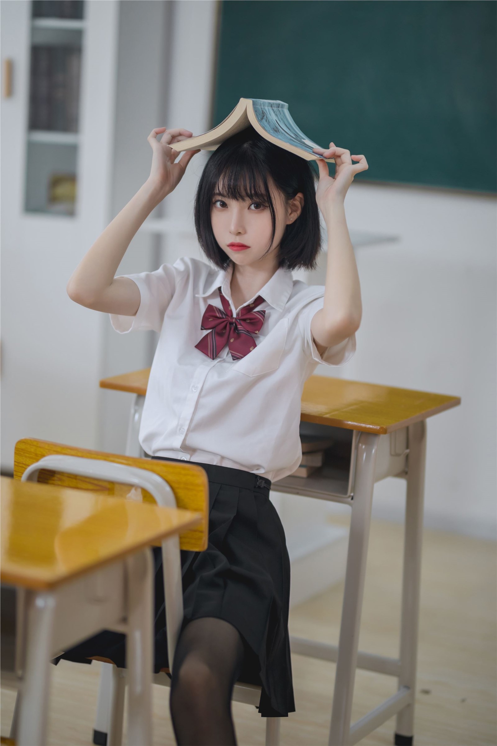 Xu LAN NO.001 Classroom JK Black Silk(34)